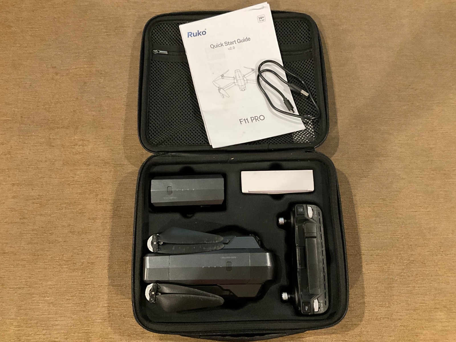 Ruko F11 PRO GPS Folding Drone Kit w/ Remote Control, 2 Batteries, charger, Case