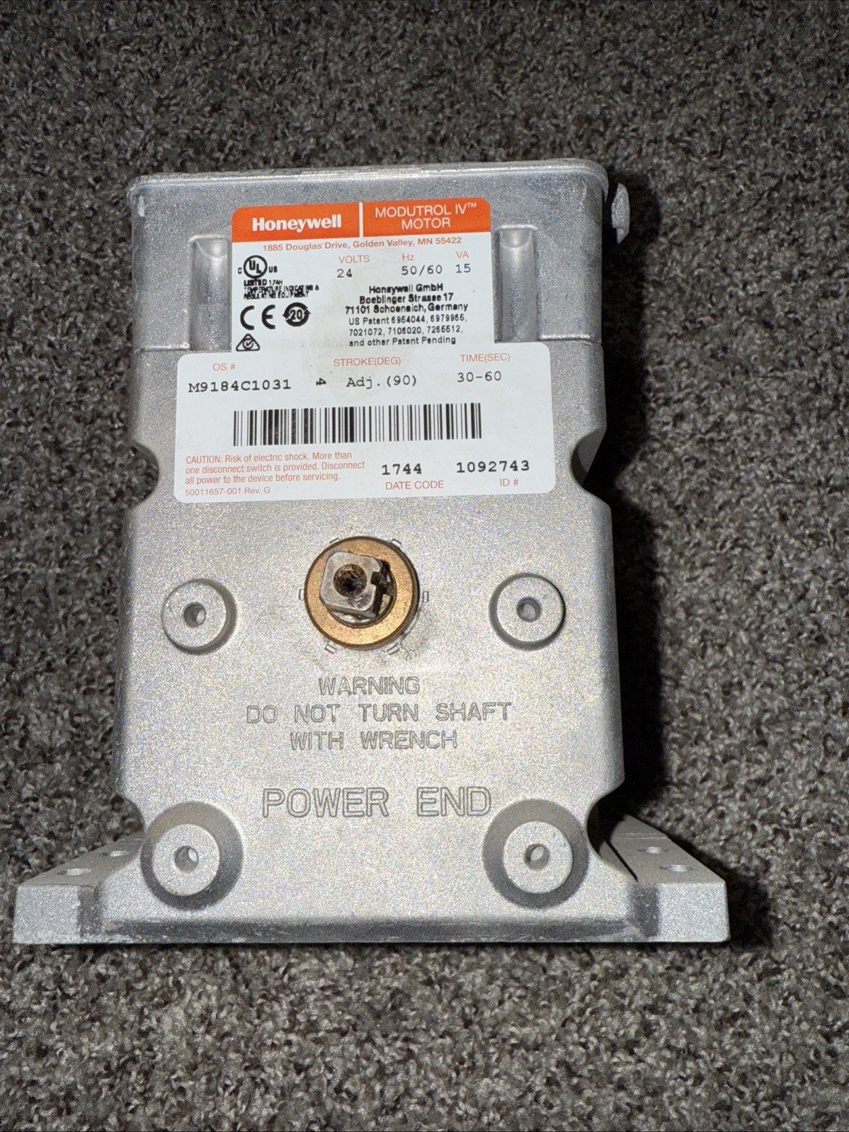 Honeywell M9184C1031 Modultrol IV Motor