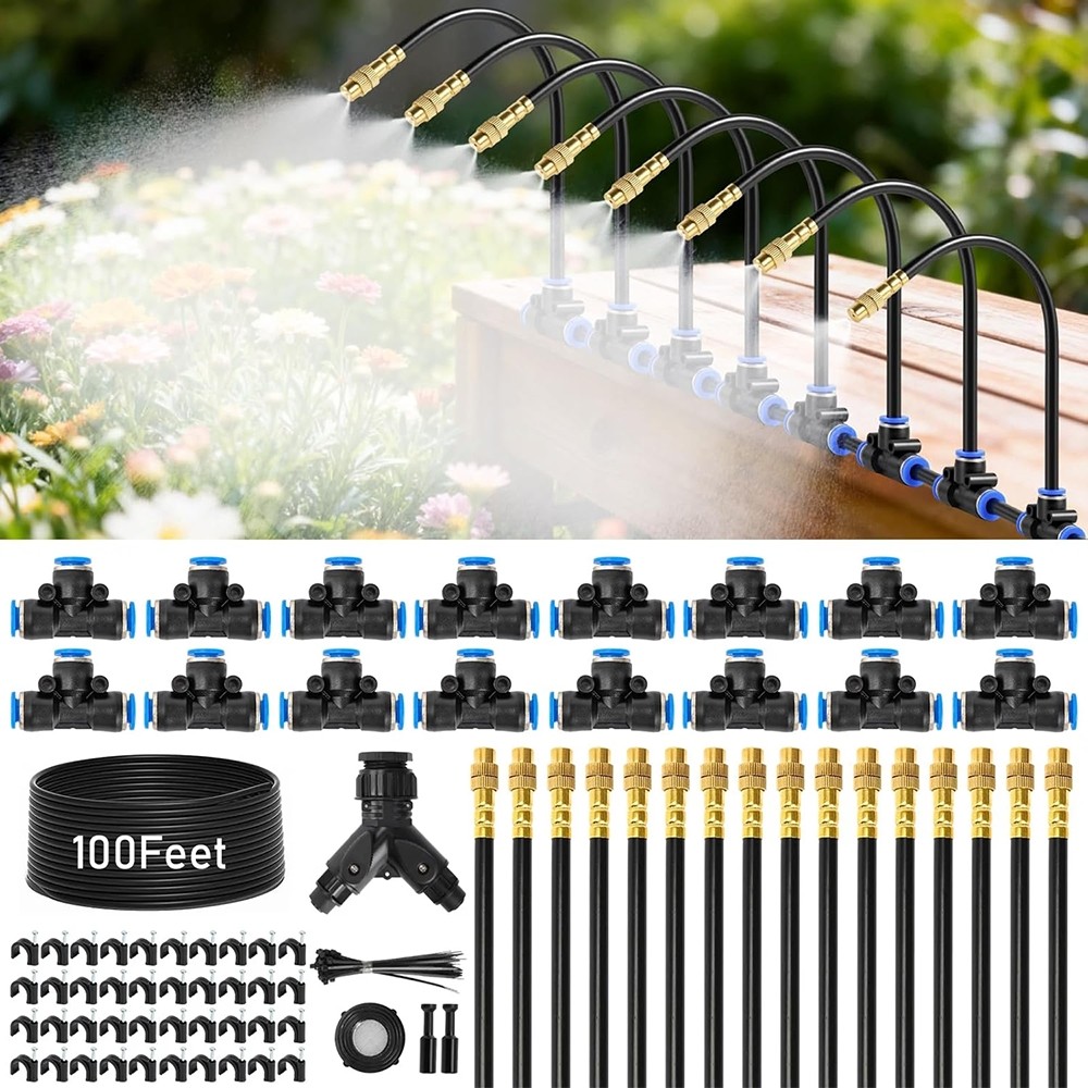 30M/100FT Automatic Drip Irrigation System Kit Garden Watering System Plants