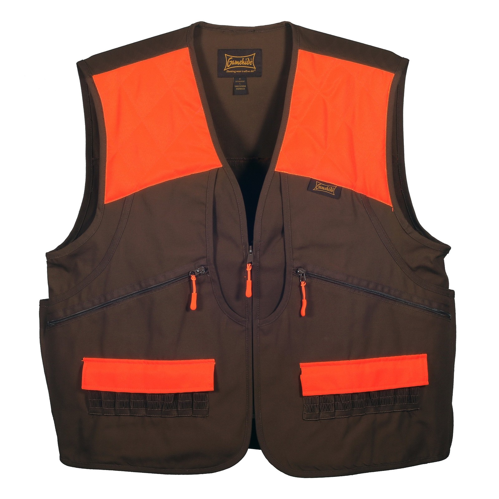 Switchgrass Upland Field Bird Hunting Vest (Chestnut Brown/Orange, Medium)