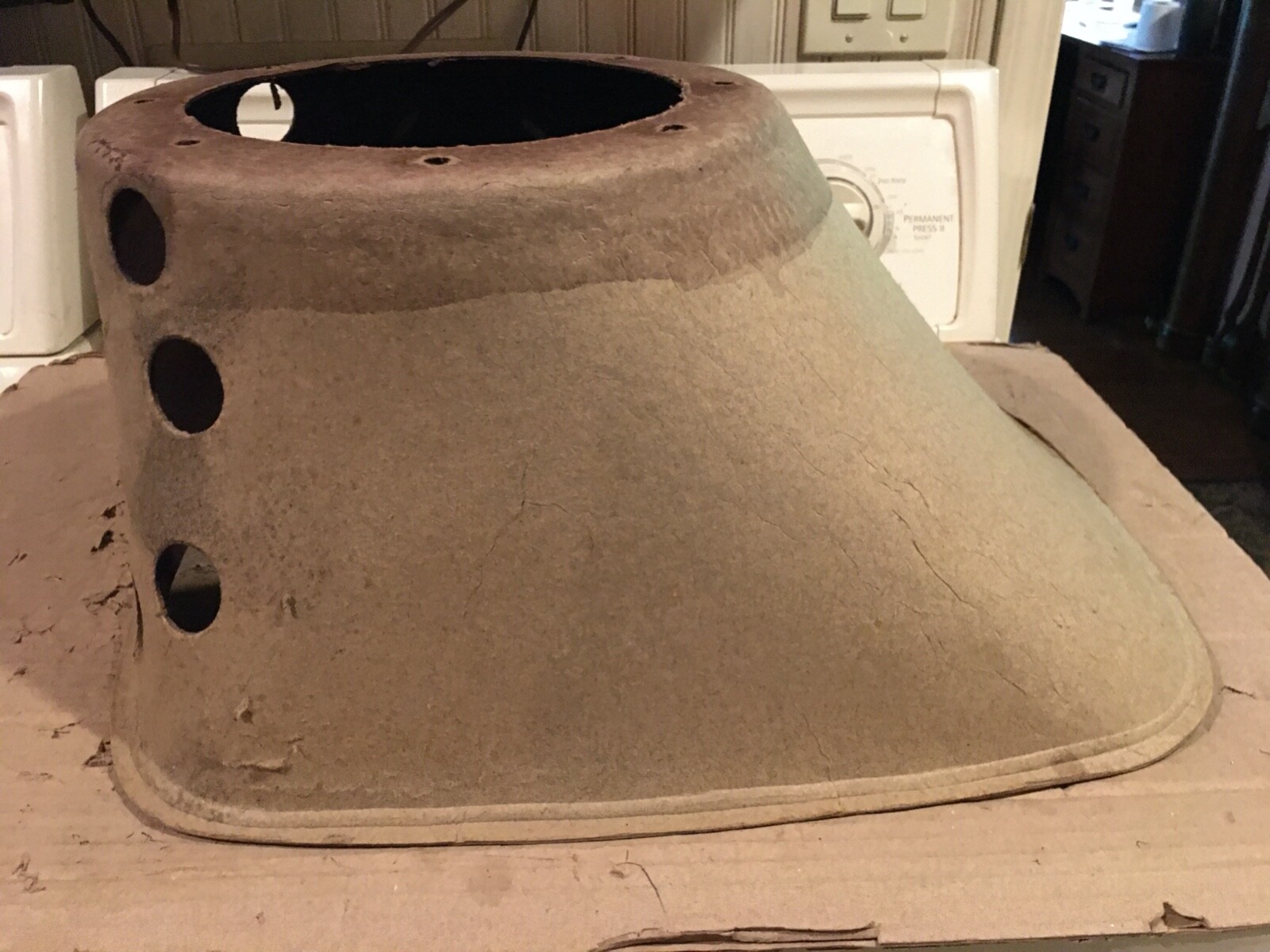 Speaker cover off of Silvertone radio model 4735 , made out of cardboard , used