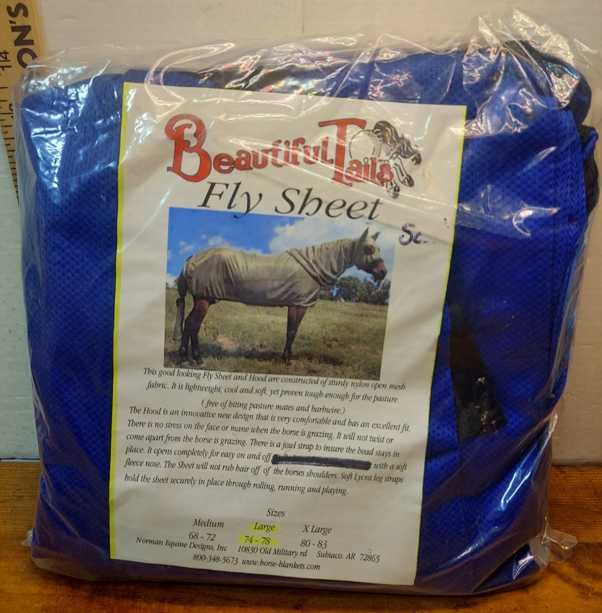 Beautiful Tails Horse Fly Sheet Size L (74-78") Blue