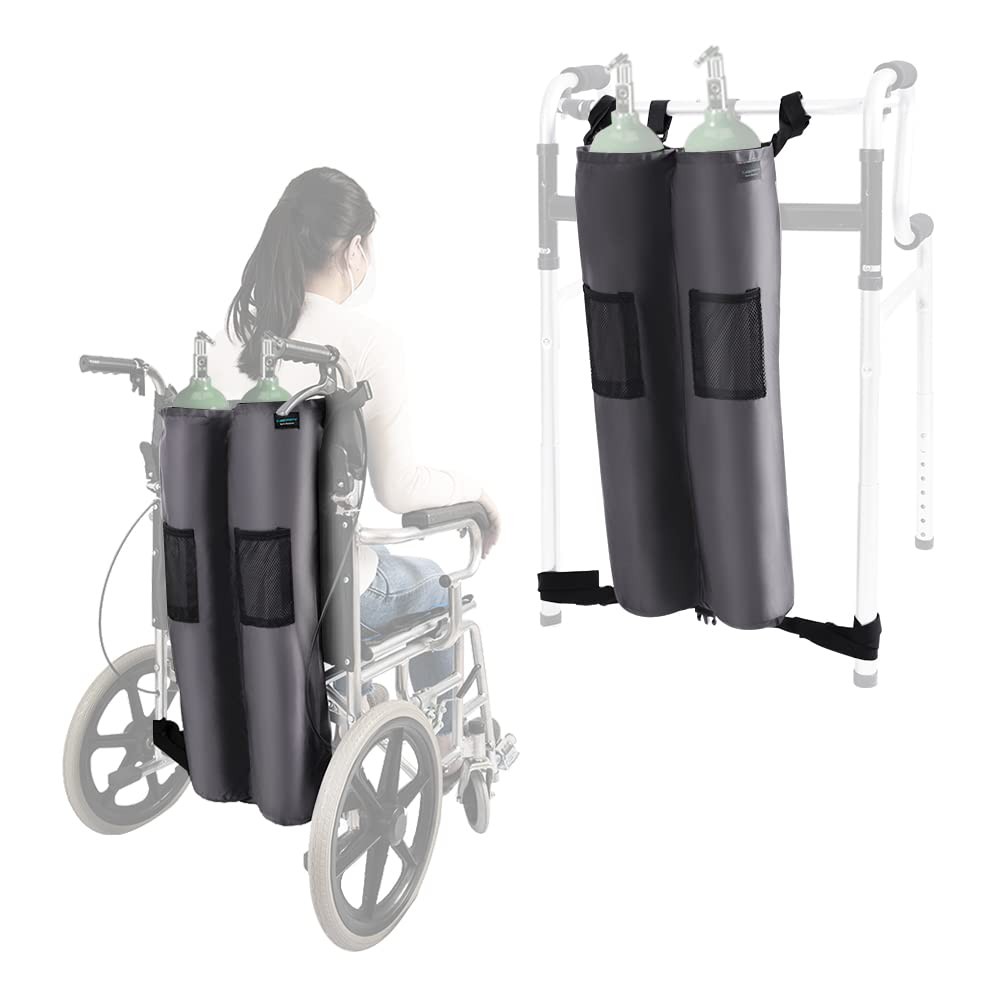 Oxygen Tank Holder for Wheelchair Walker Scooter Portable O2 Cylinder Bottle Bac