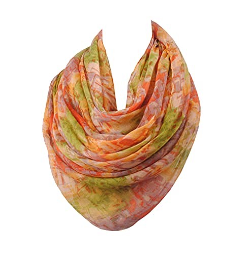 Sibalasi-- Mixed Color Cotton Voile Scarf Shawl Scarves Beachwear Wrap Orane-red