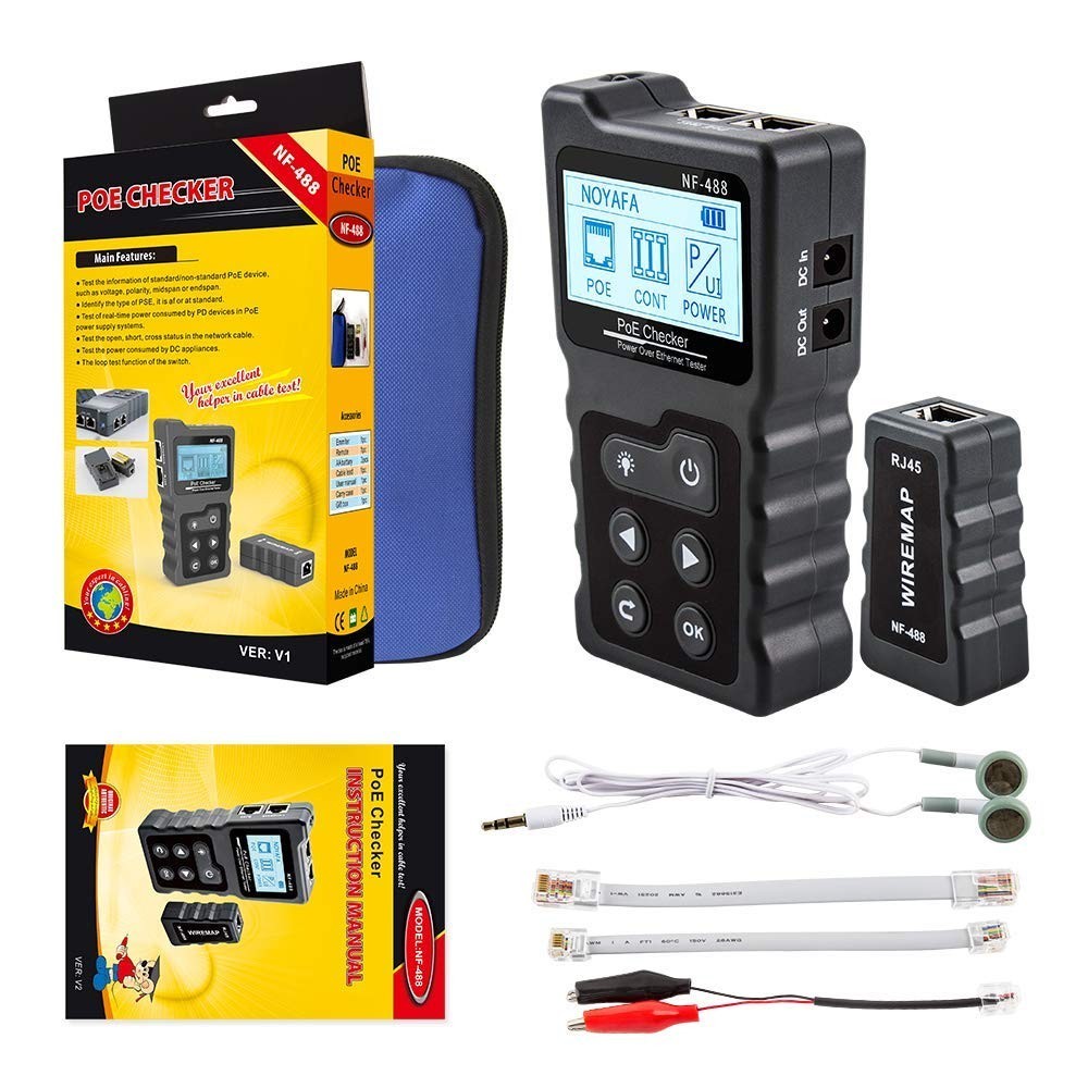 Efficient PoE Tester for DC Power, Voltage & Network Cable Testing - 4 x 1.5 in
