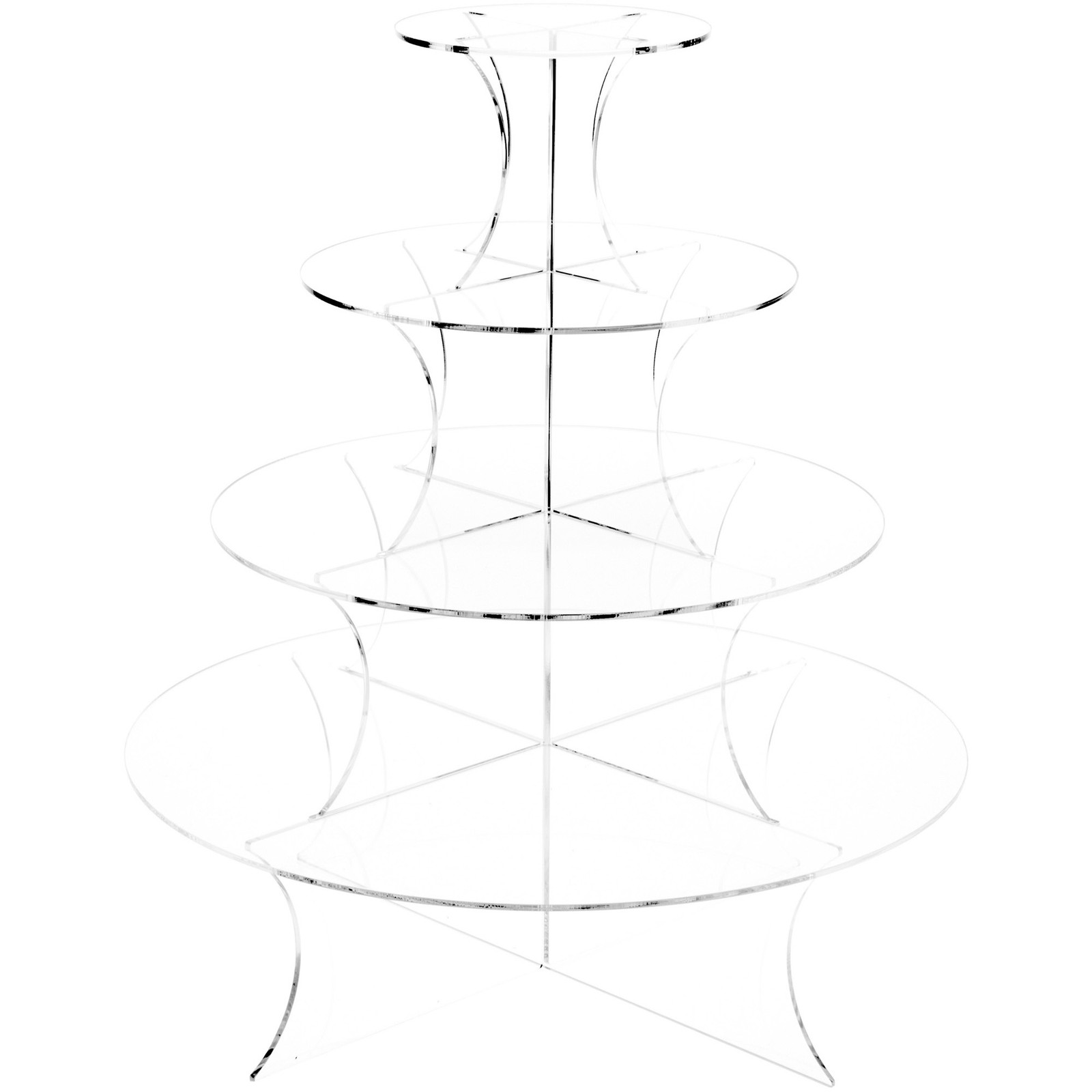 Plymor Clear Acrylic Graduated 4-Tiered Round Display Riser, 34.25" H x 30" W