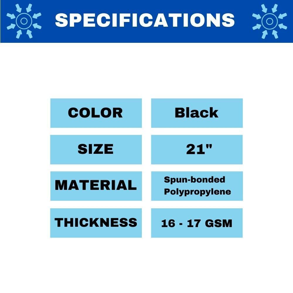 Food Service Hair Nets, Latex Free, Black, 21 Inches, 1000 Pack