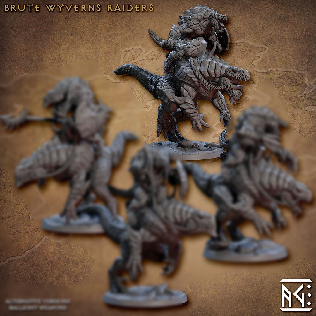 Lizardman A Fighter - Wyvern Rider - Artisan Guild - Dungeons and Dragons