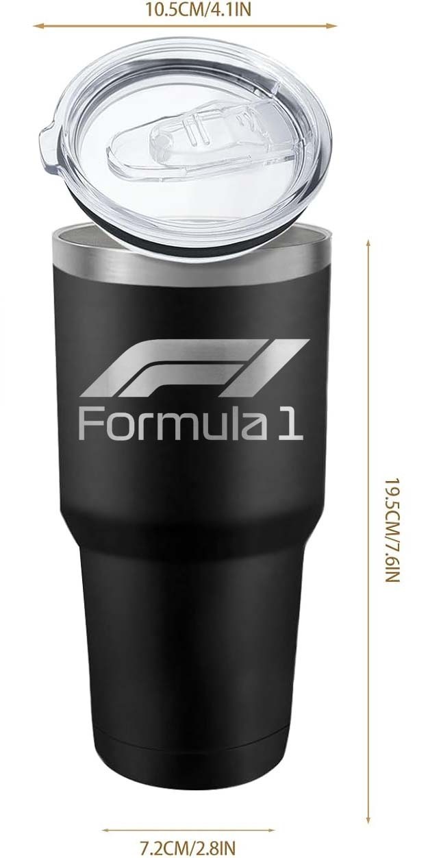 F1 FORMULA ONE LOGO , 30 OZ LASER ENGRAVED TUMBLER PERSONALIZE AVAILABLE FREE
