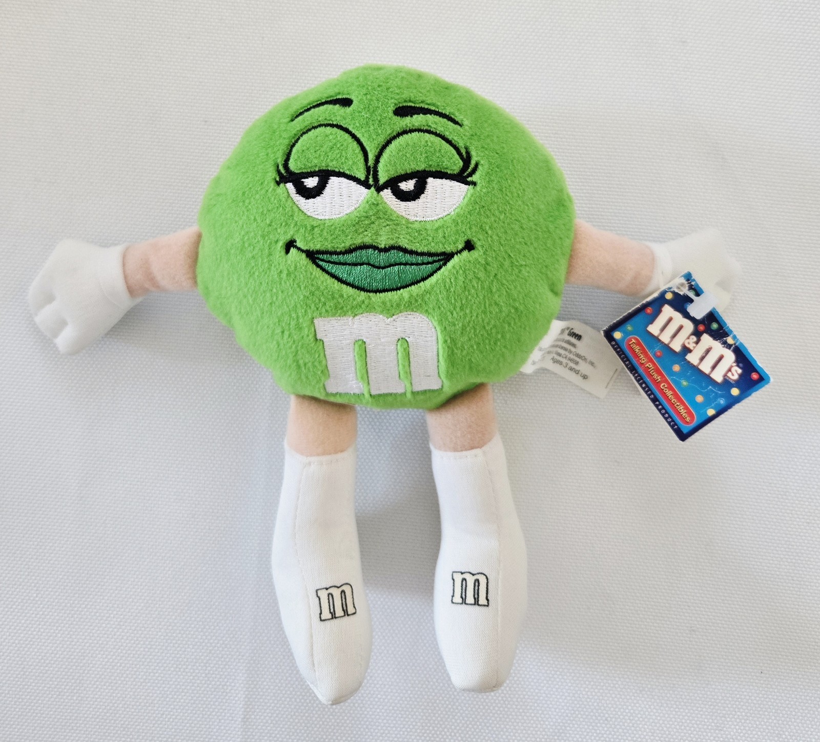 M&M's Green Talking Plush Collectibles, 7", 2003, Barely Audible Sound