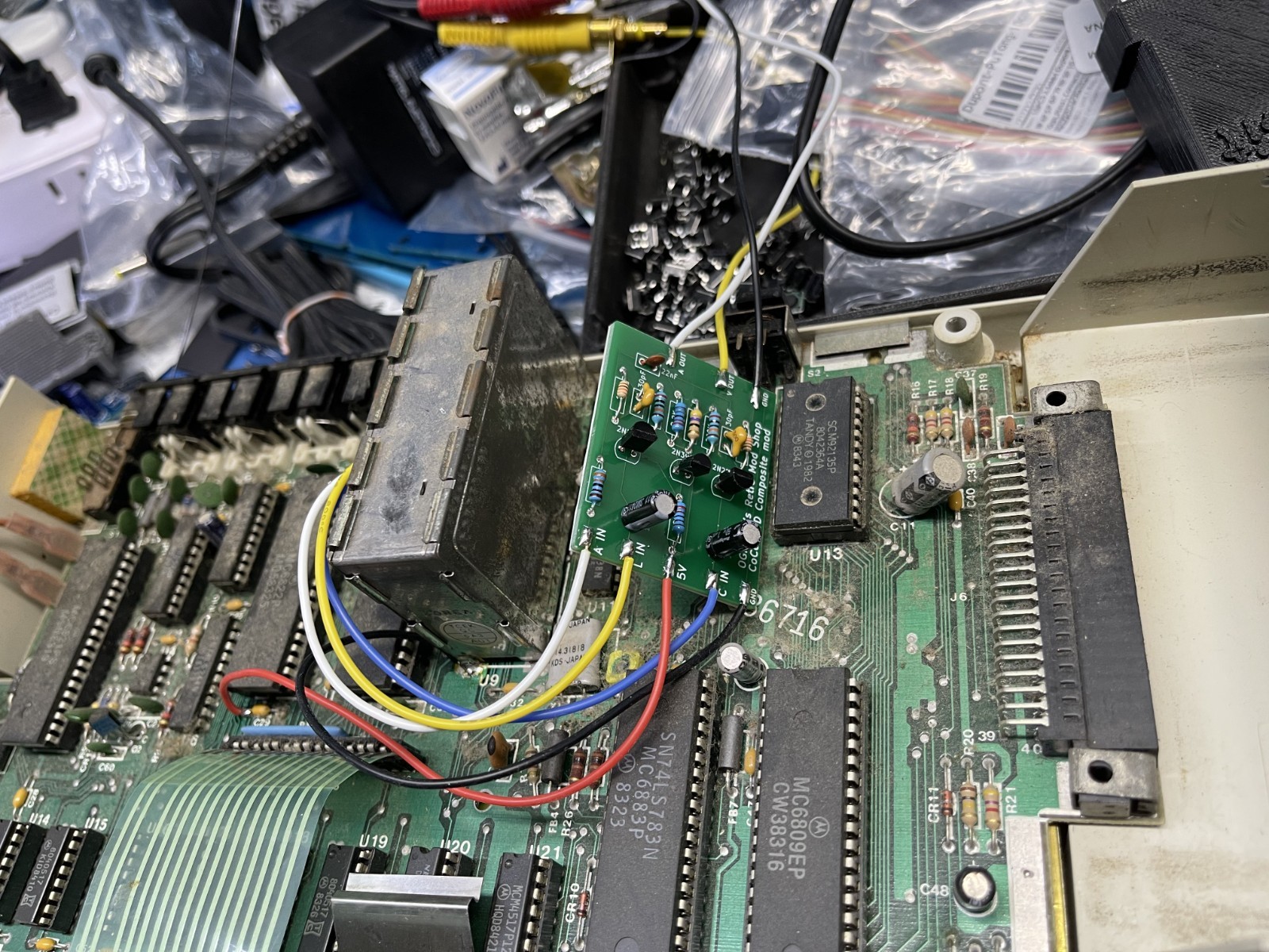 Universal Video Driver (UVD) Tandy Coco Color Computer Composite Video Audio PCB