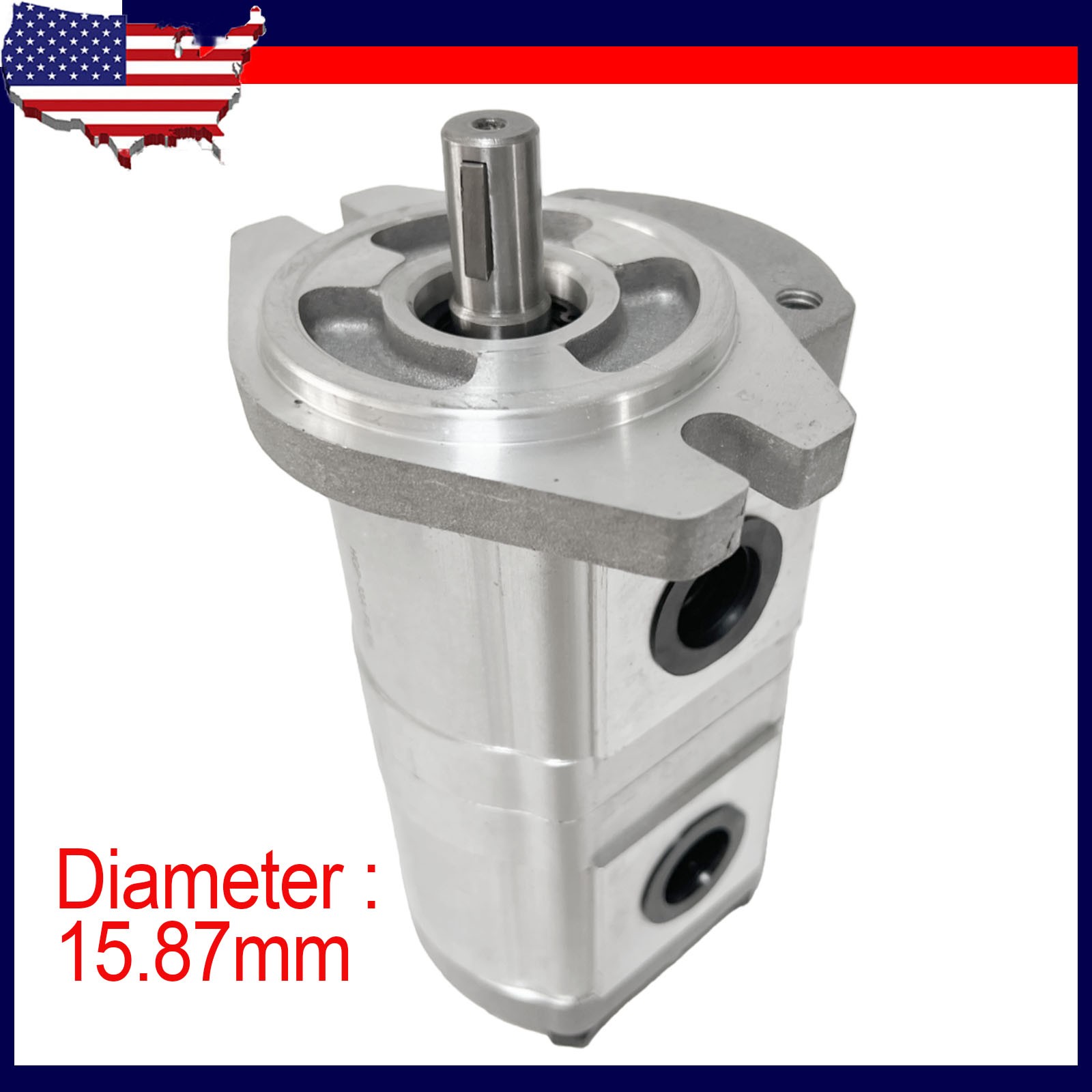 Shaft 15.87mm HGP-33A-F6-6R For Hydraulic Tandem Double Gear Pump Replacement US