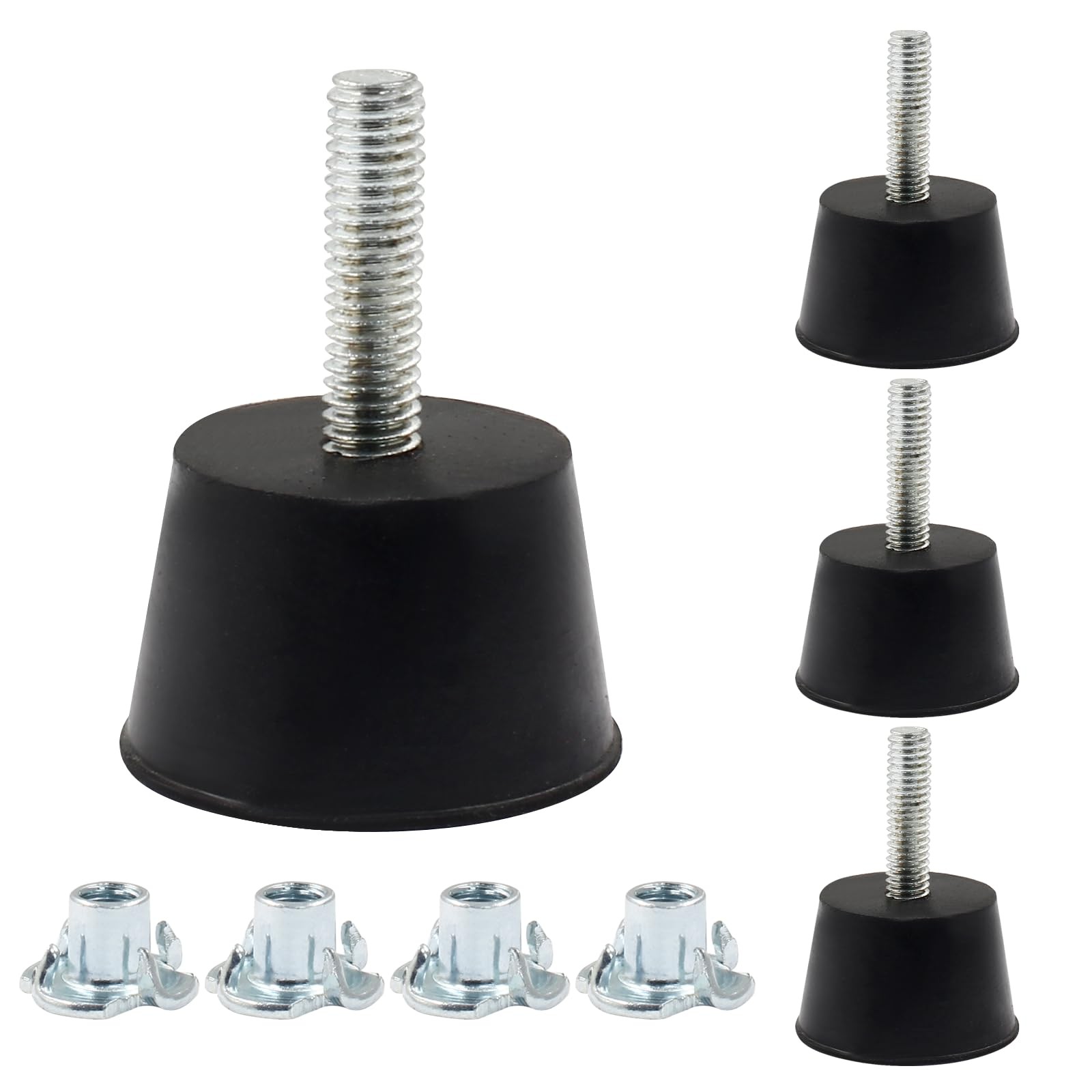 1.2 Inch M6 Thread Adjustable Furniture Leveling Feet Screw in Threaded 4PCS ...