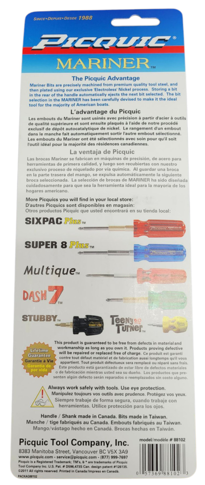 Picquic Mariner Multi Screwdriver Marine Corrosion Resistant 88102