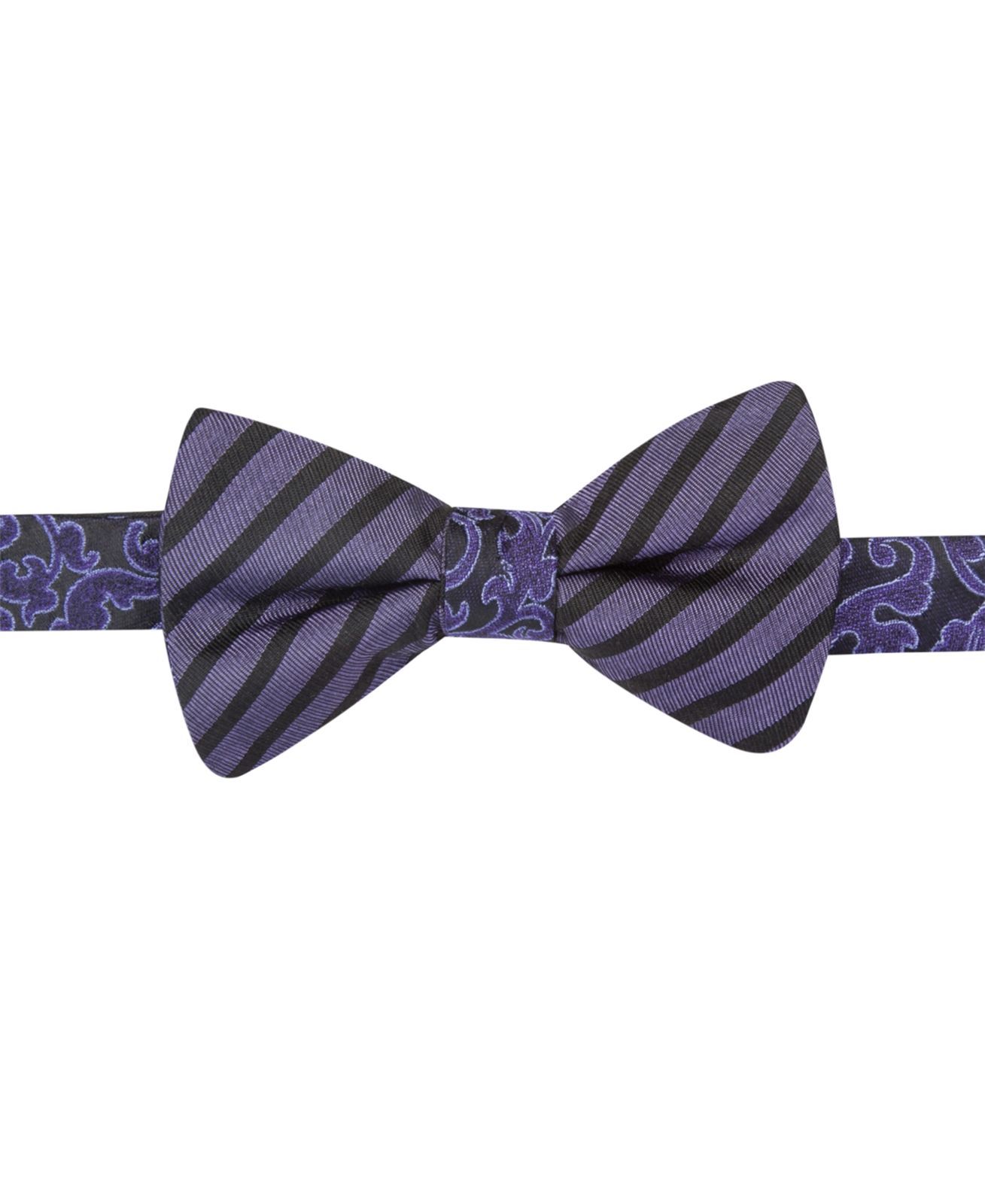 $124 Countess Mara Men Purple Reversible Bow Tie Self-Tied Adjustable Bowtie
