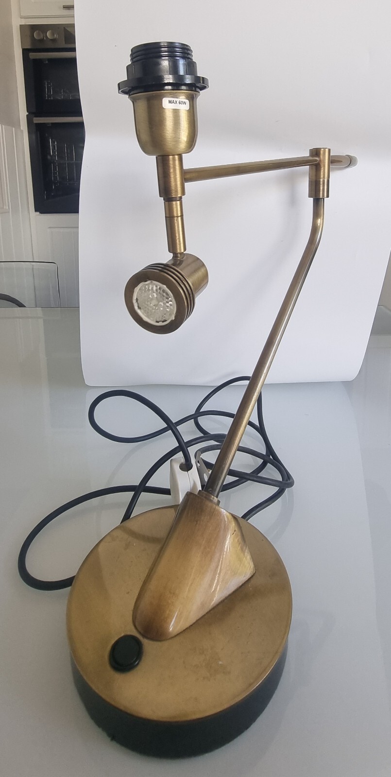 Desk Lamp Spun Brass Dual Light.