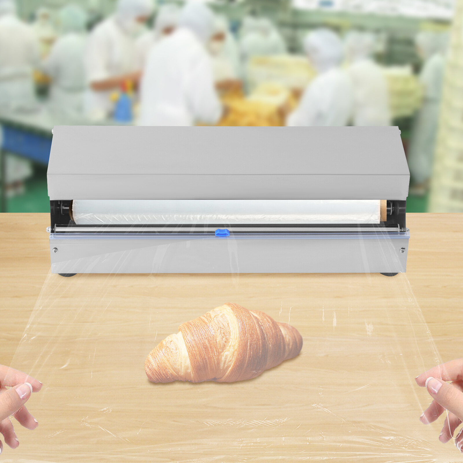 Manual Food Wrap Film Dispenser Stretch Film Packing Wrapper for 9.8-17.7" Width