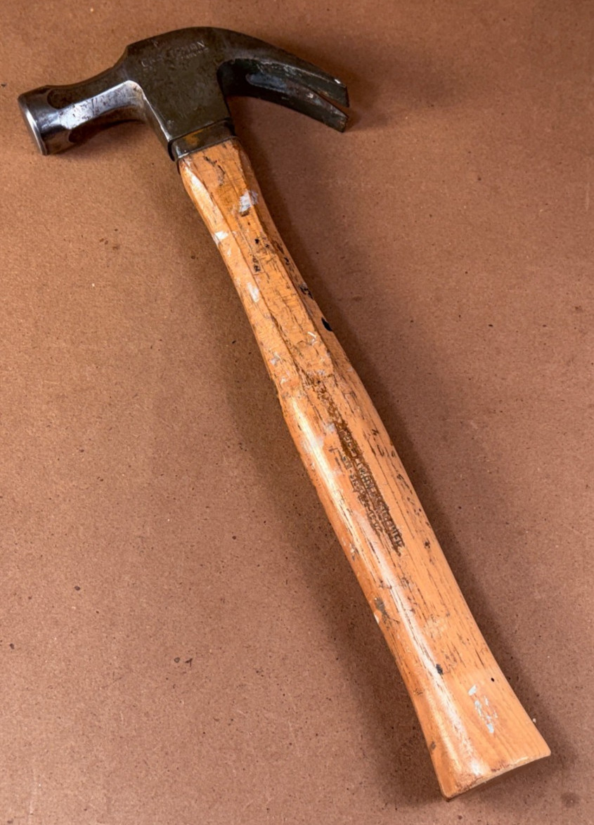 Vintage Craftsman Headliner Wooden Curved Claw Hammer 38141 16 Oz -M-