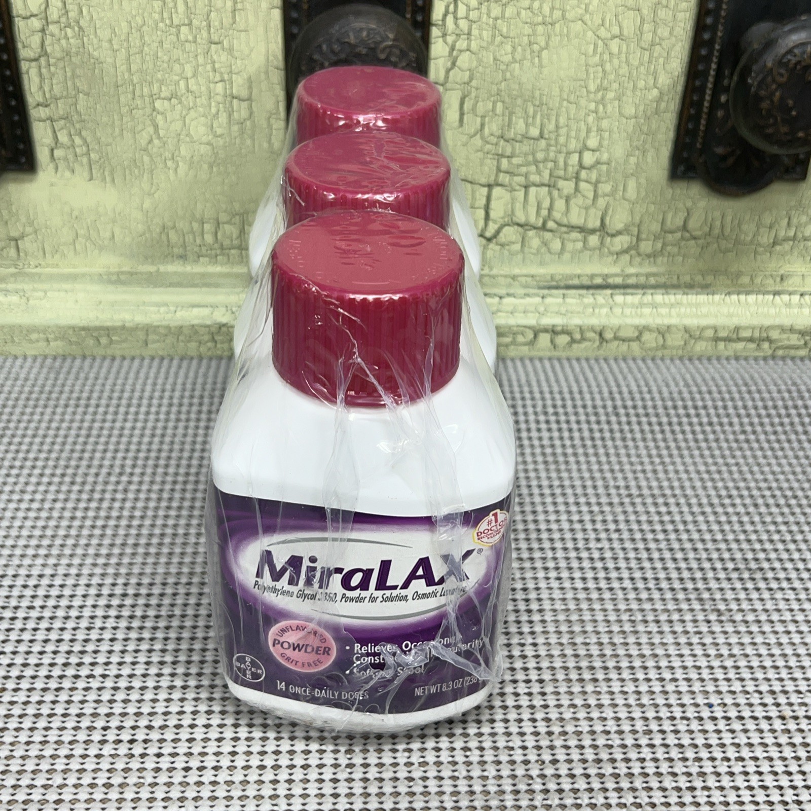 MiraLAX Laxative Powder, 8.3 oz EXP 07/2026  Lot Of 3 Stool Softener