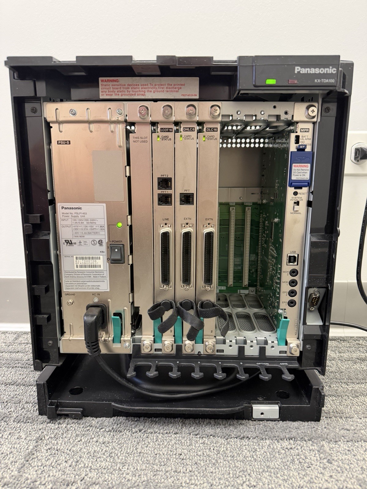 Panasonic KX-TDA100 Hybrid IP PBX Phone System Powers On Factory Reset MPR LCOT1