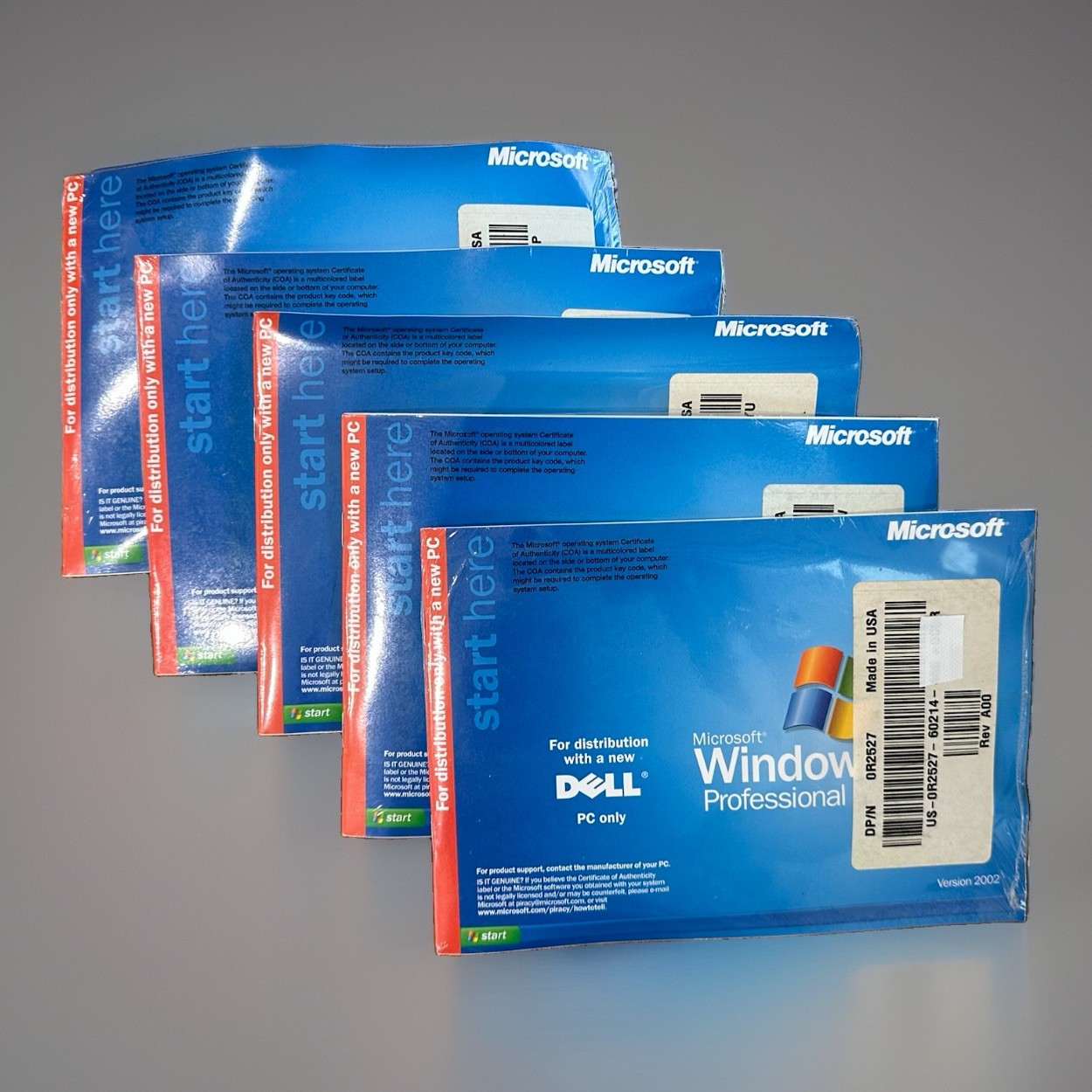*Lot of 5* Microsoft Windows XP Professional Version 2002 OEM Software For Dell