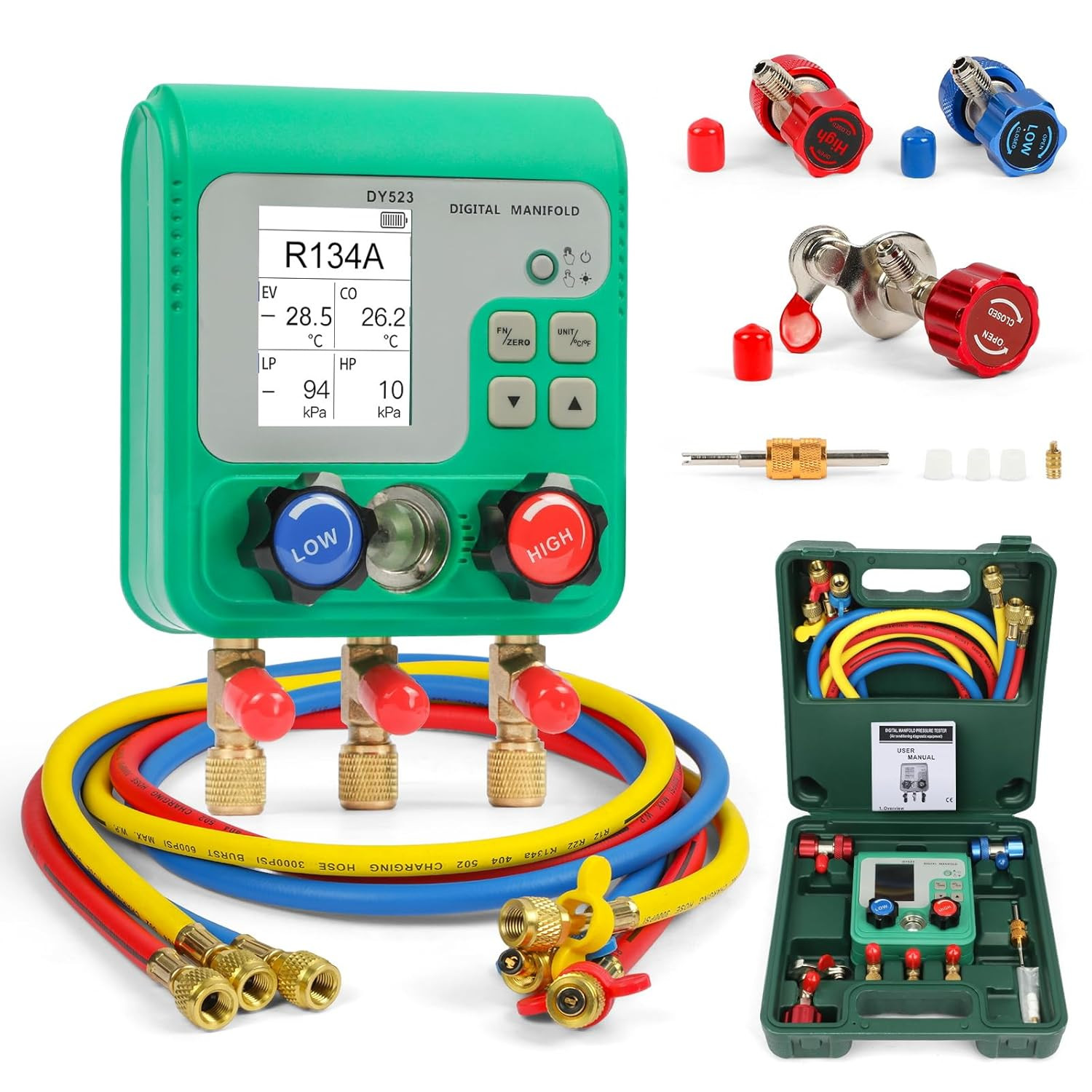 HVAC Gauges, 92 Refrigerant Digital Manifold Gauges HVAC Manifold Gauge Set R134