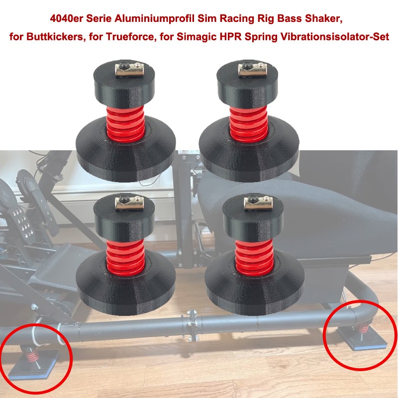 4pack of 4040er Serie Aluminiumprofil Sim Racing Rig Bass Vibrationsisolator-Set