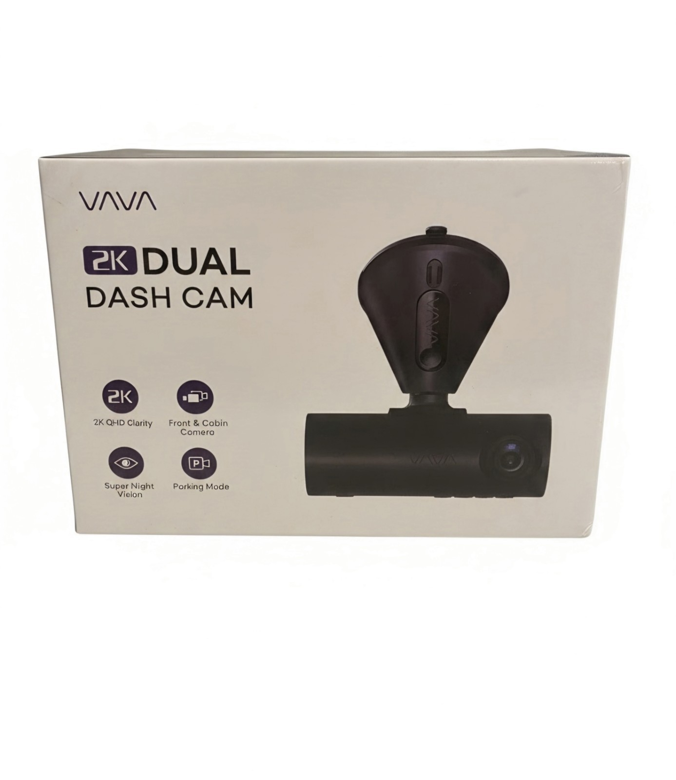 New In Box VAVA 2K Dual Dash Cam Front And Cabin, Black (VA-VD009)