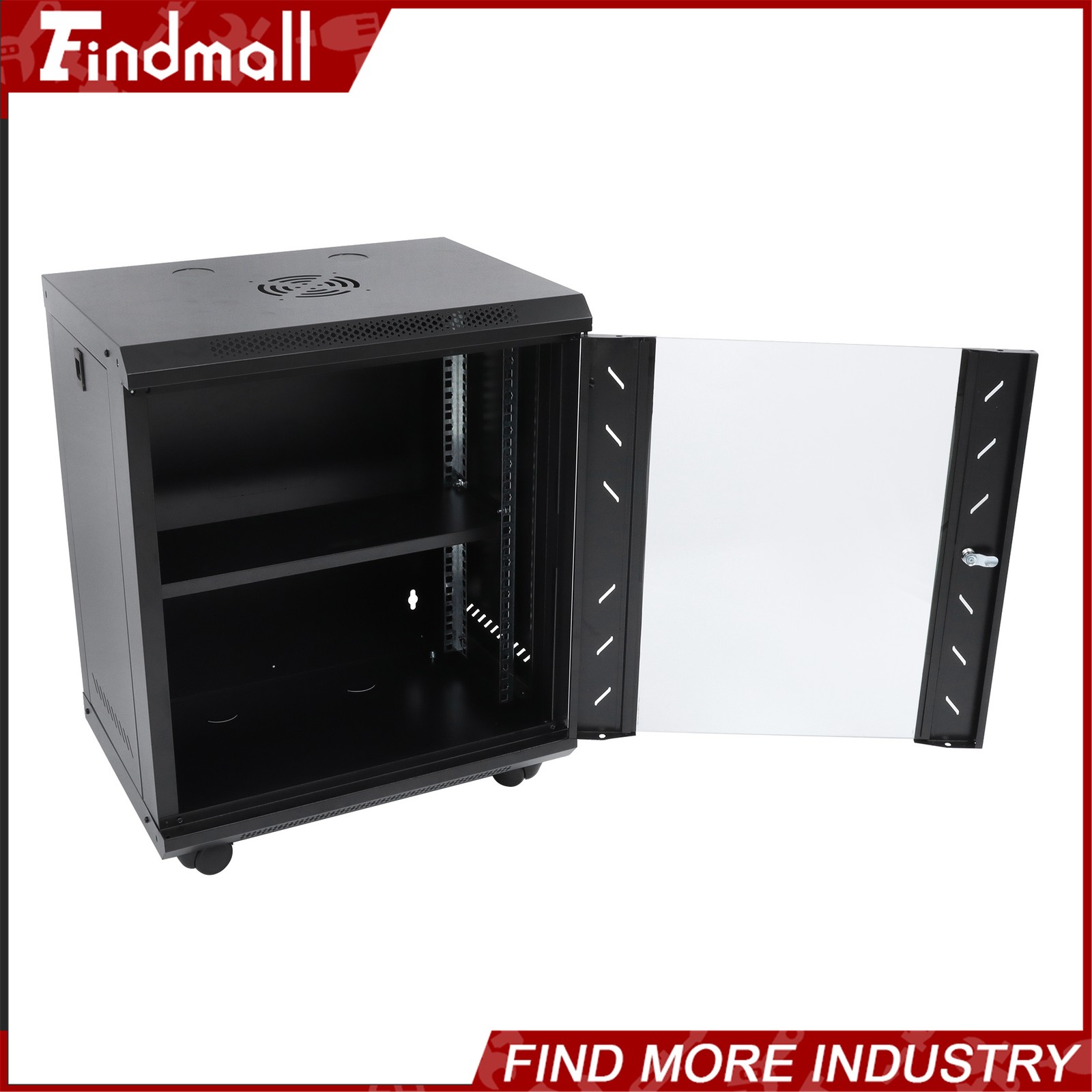 Findmall Wall Mount Network Server Rack Cabinet Enclosure 12U 15.5'' Deep