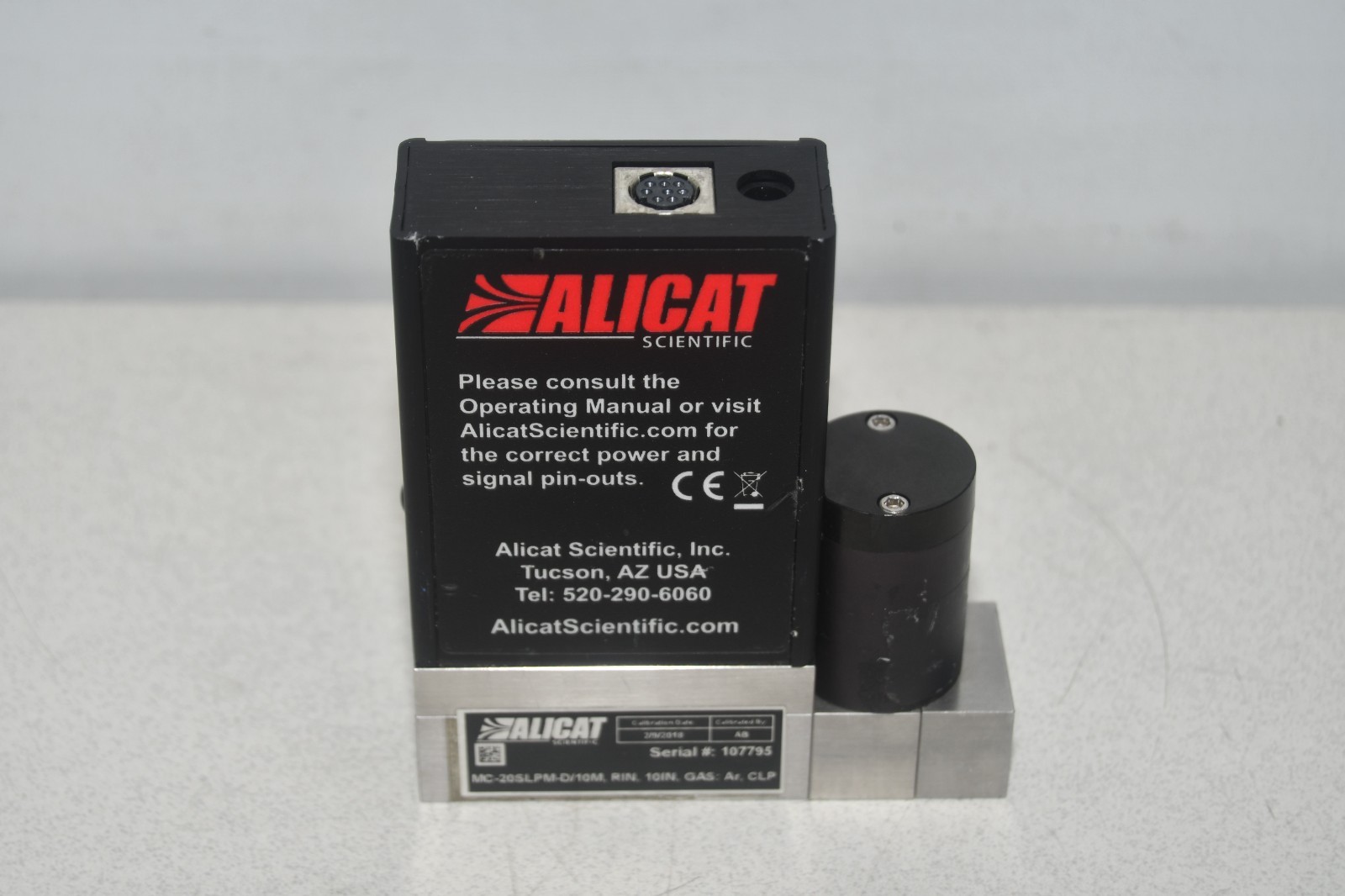 ^ Alicat MC-20SLPM-D/10M RIN 10IN CLP Gas: Air Flow Controller #X8384