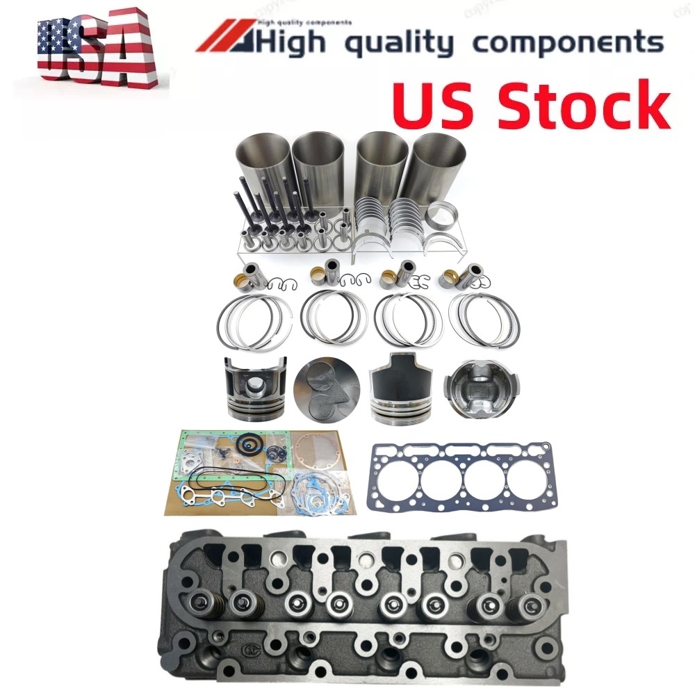 Overhaul Rebuild Kit+cylinder head For Kubota Engine V1505D V1505T V1505BH