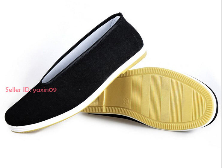 Men Retro Chinese Martial Art Kung Fu Cloth Shoes Tai Chi Flats Casual Soft Sole