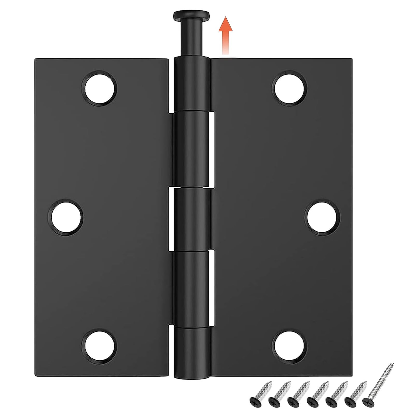 3 Pack Door Hinges 3.5 Inch with Square Corner, Matte Black Interior Door Hin...