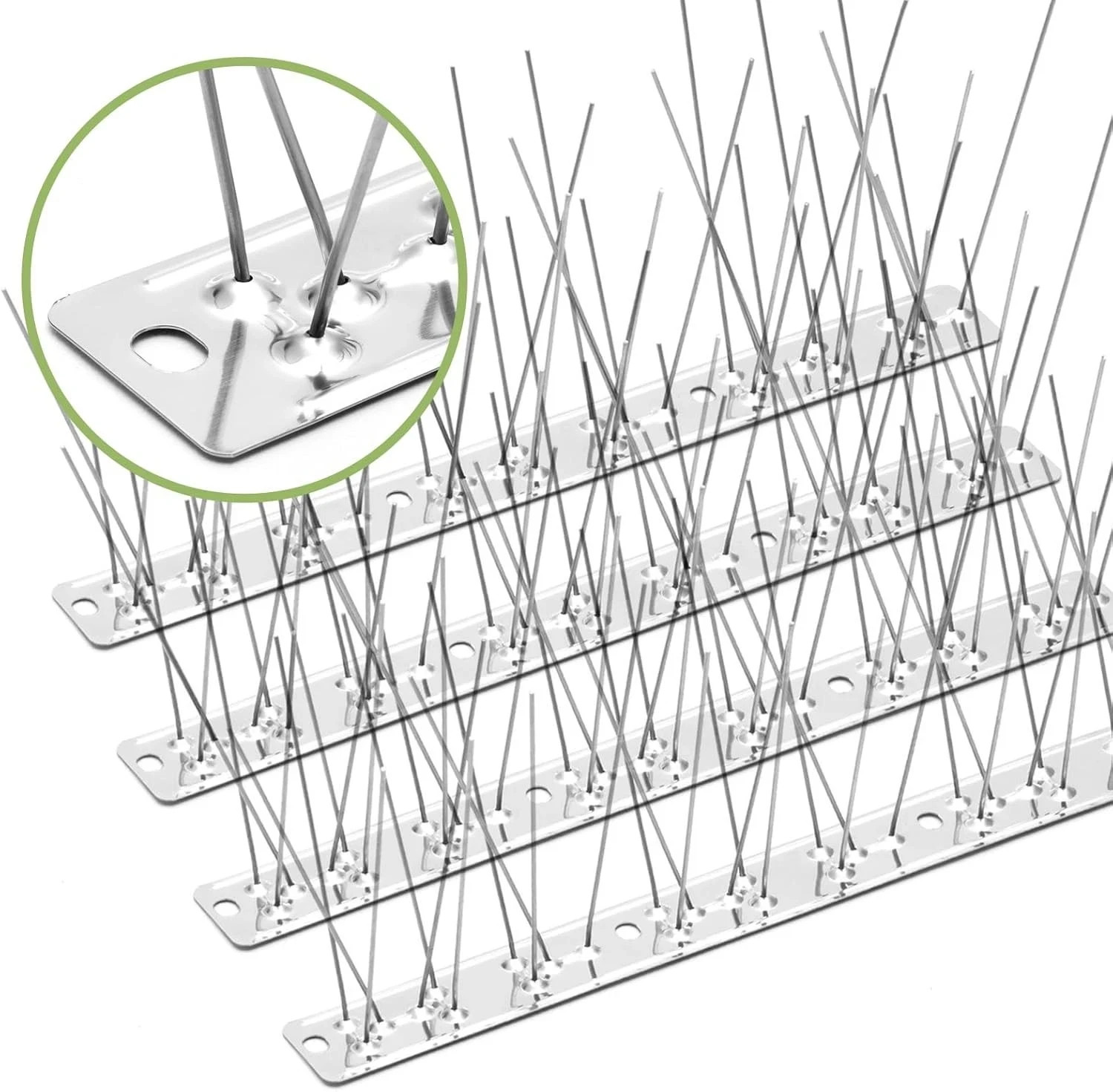 12PK 10FT Spikes Stainless Steel Bird for Outside to Keep Birds Away Coverage