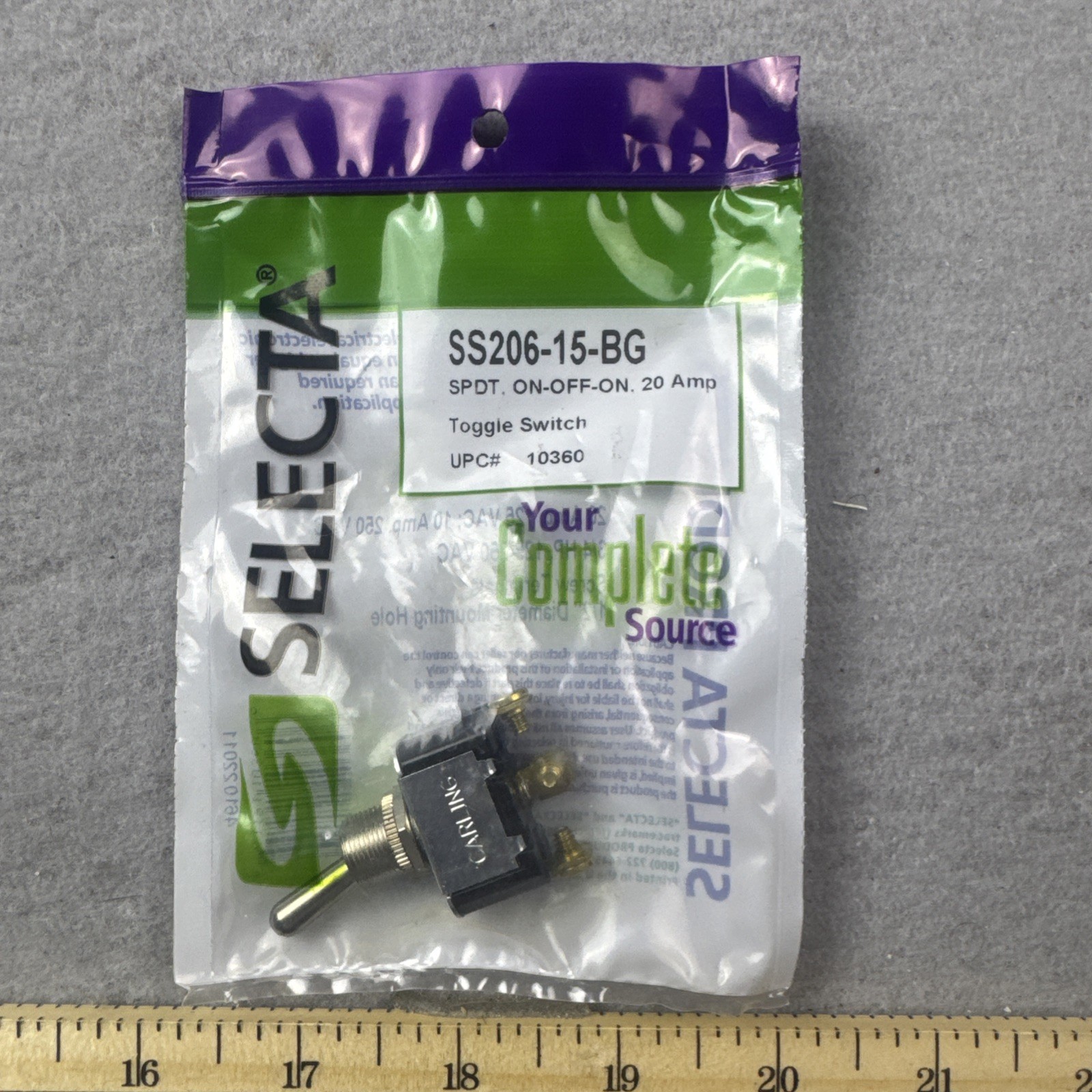 Selecta SS206-15-BG Toggle Switch SPDT 20A  ON-OFF-ON new sealed