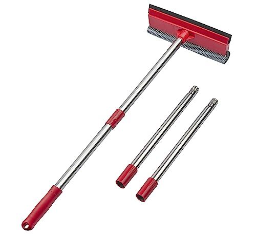 Window Squeegee and Microfiber Scrubber Set with Telescopic Extension Pole