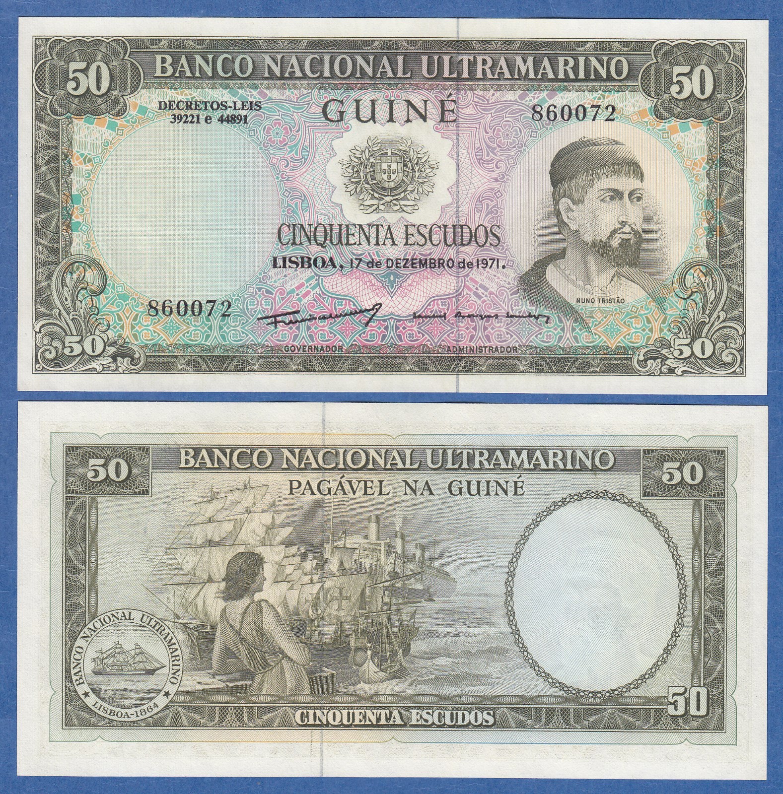 Portuguese Guinea 50 Escudos P 44a 1971 UNC ( P 44 a )