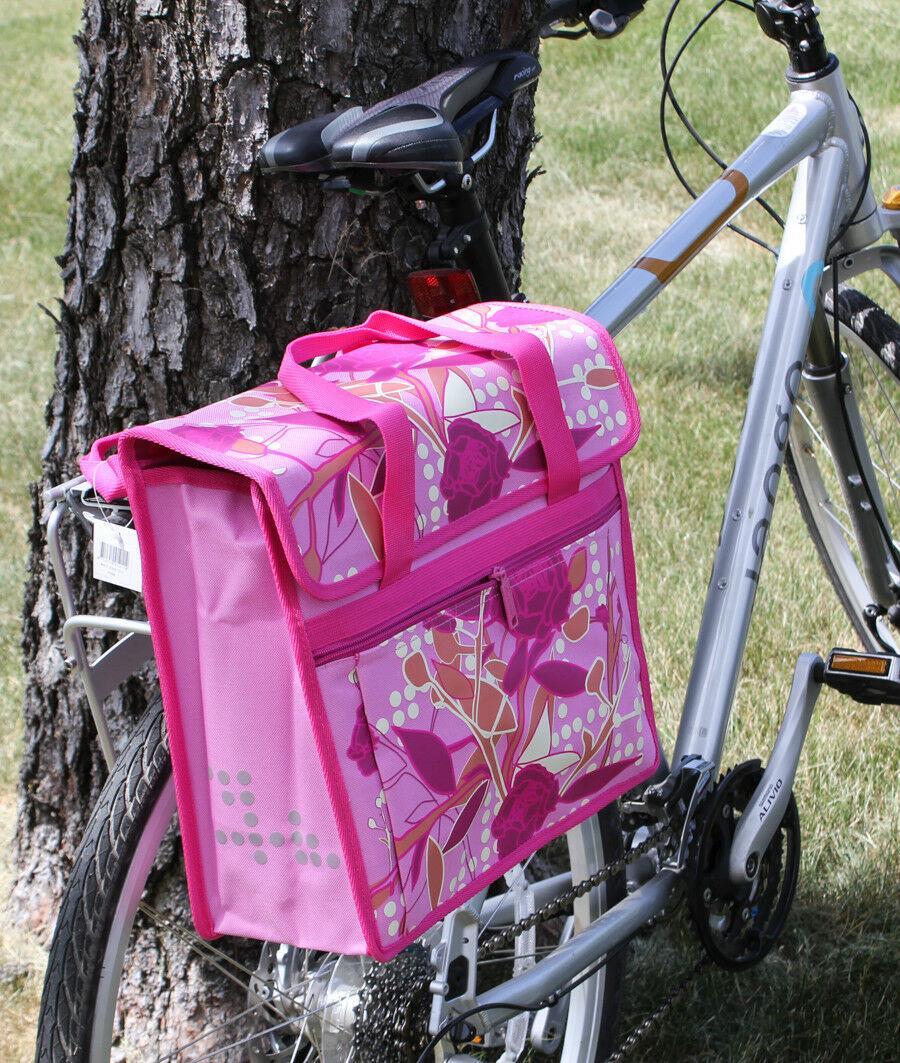 Pair of FASTRIDER SHOPPER PEONY Bike Pannier/Bag Pink 17.5L Water Resistant NEW