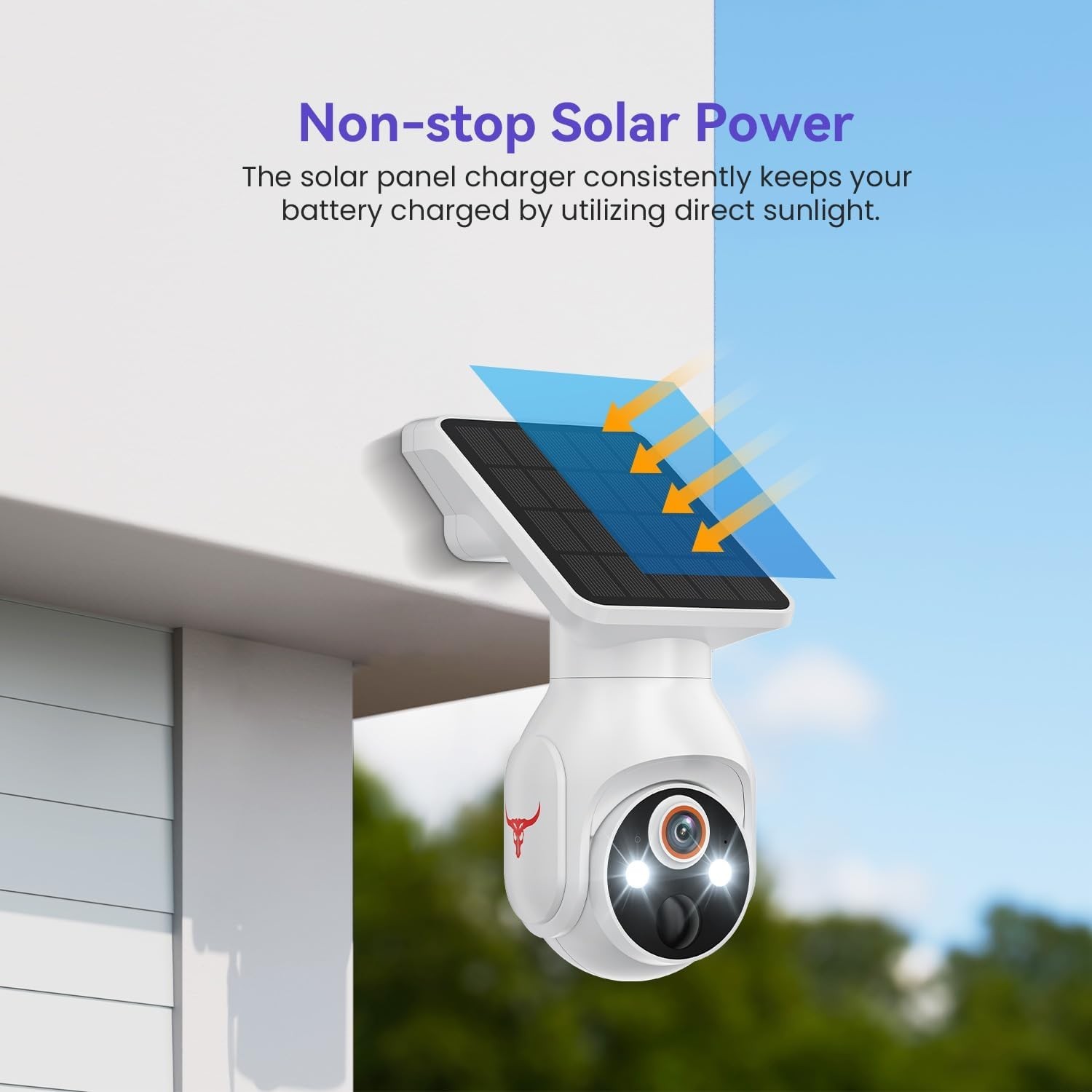 Camara De Seguridad Solar 360 Para Casa Exterior 2.4G WiFi Con Audio y Micrófono