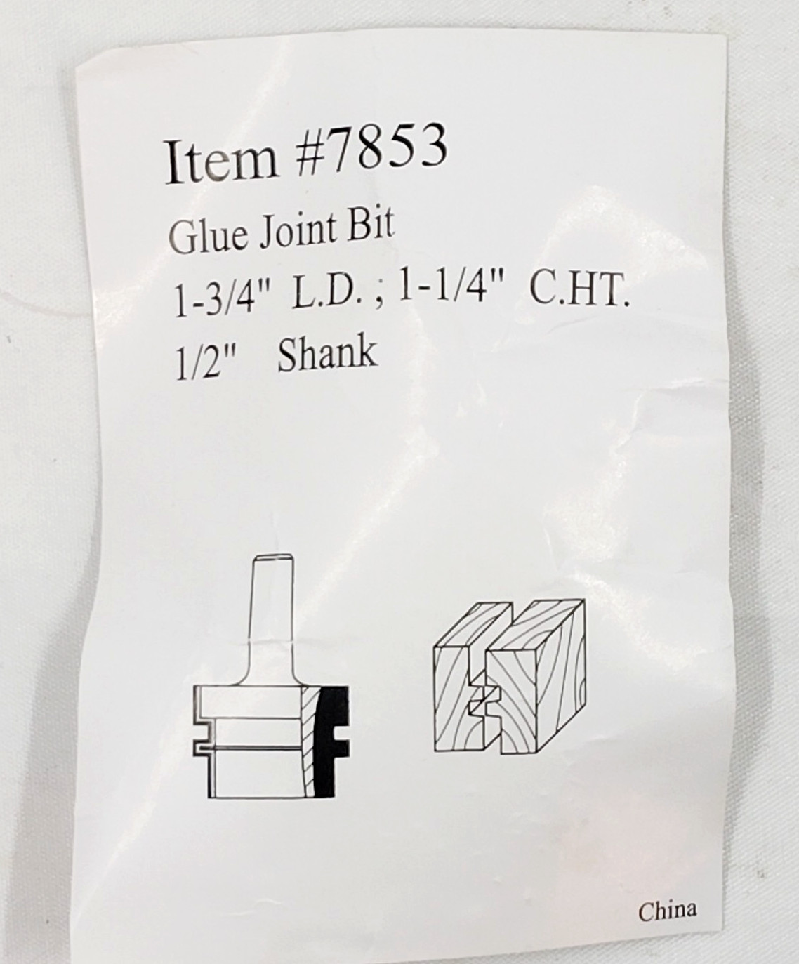 Unbranded Glue Joint Bit With 1/2" Shank and 1-3/4" Diameter #7853