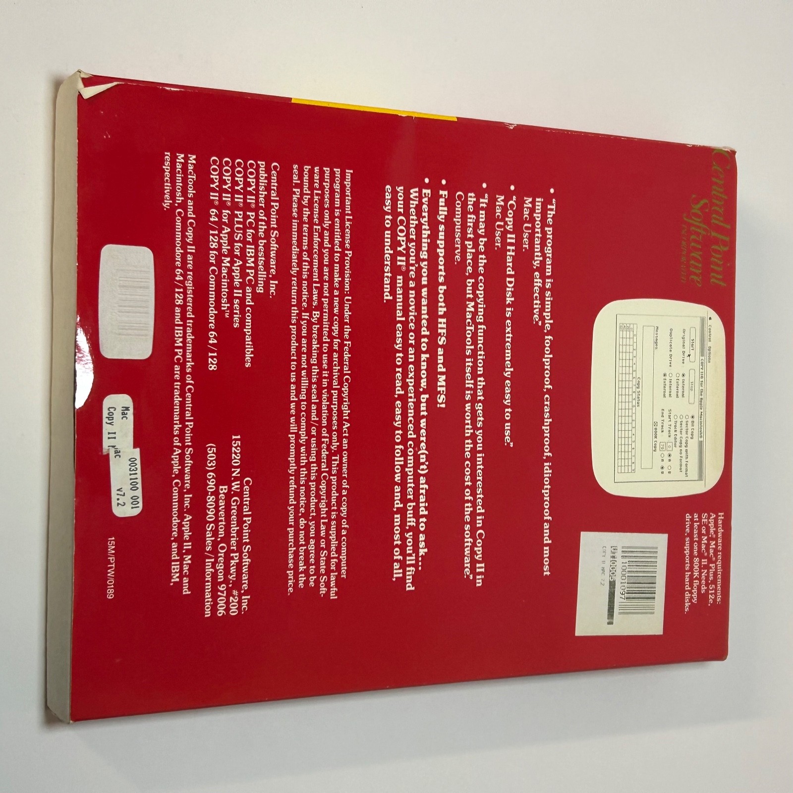 1988 COPY II Disk Tools Apple Macintosh Software Manual & Floppy Disk Ver 7.2