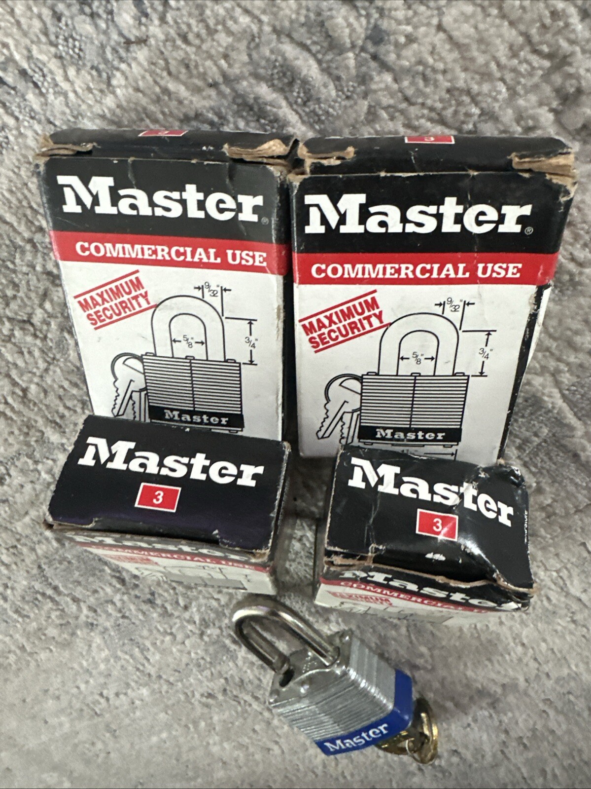 5-PACK Master Lock No 3 Commercial Maximum Security Locks Keyed Alike