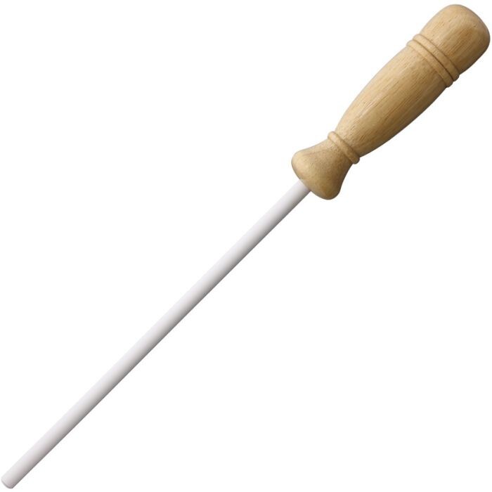 Lanksy Sharp Stick for Knife Sharpening 8" Ceramic Rod Medium Grit Wooden Handle