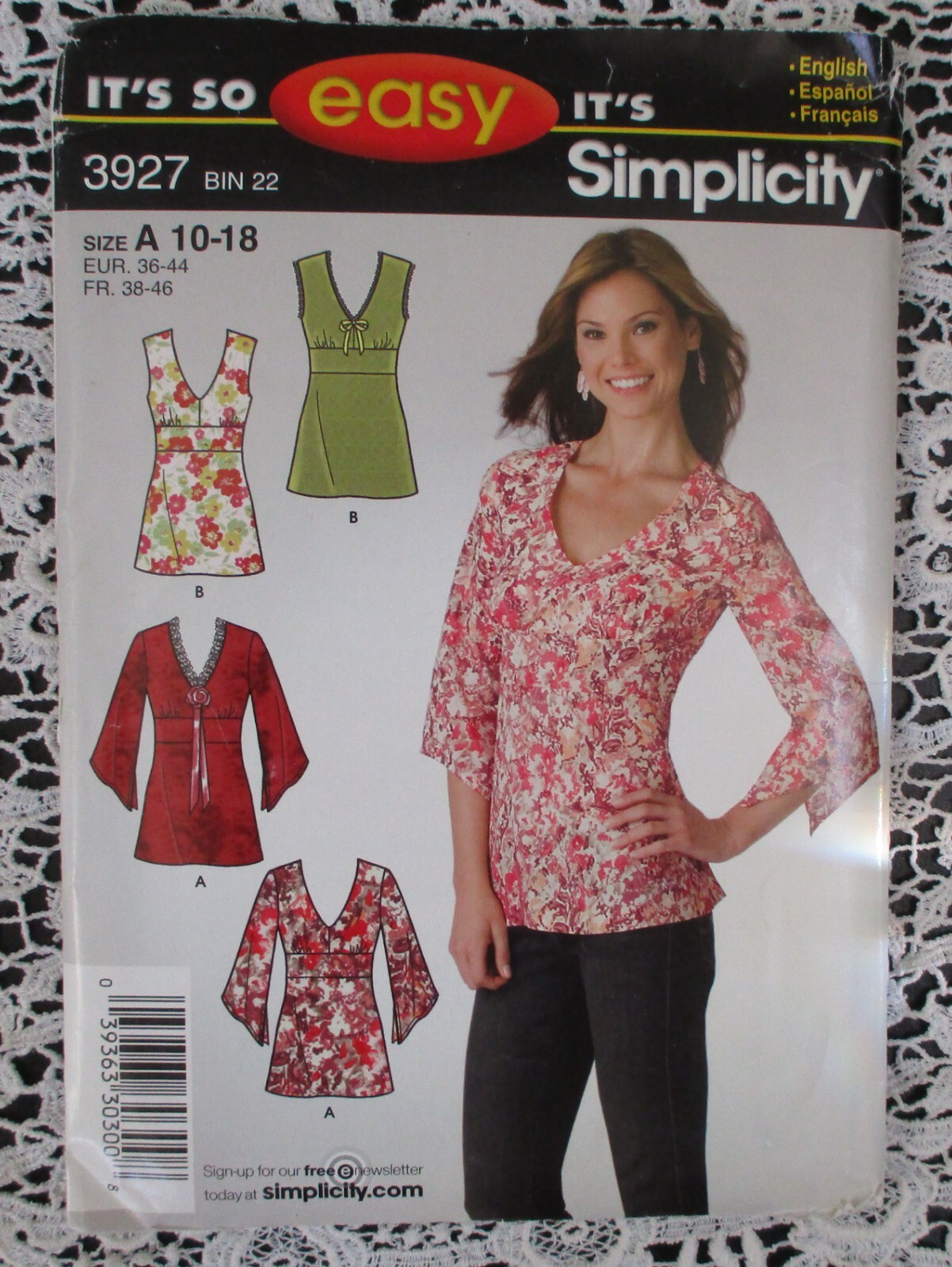 Simplicity 3927 It's So Easy Misses Tunic Top Size 10-18 NEW