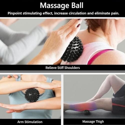 Aucuu 6 in 1 Foam Roller Set Includes Hollow Core Massage Roller, Yoga Black