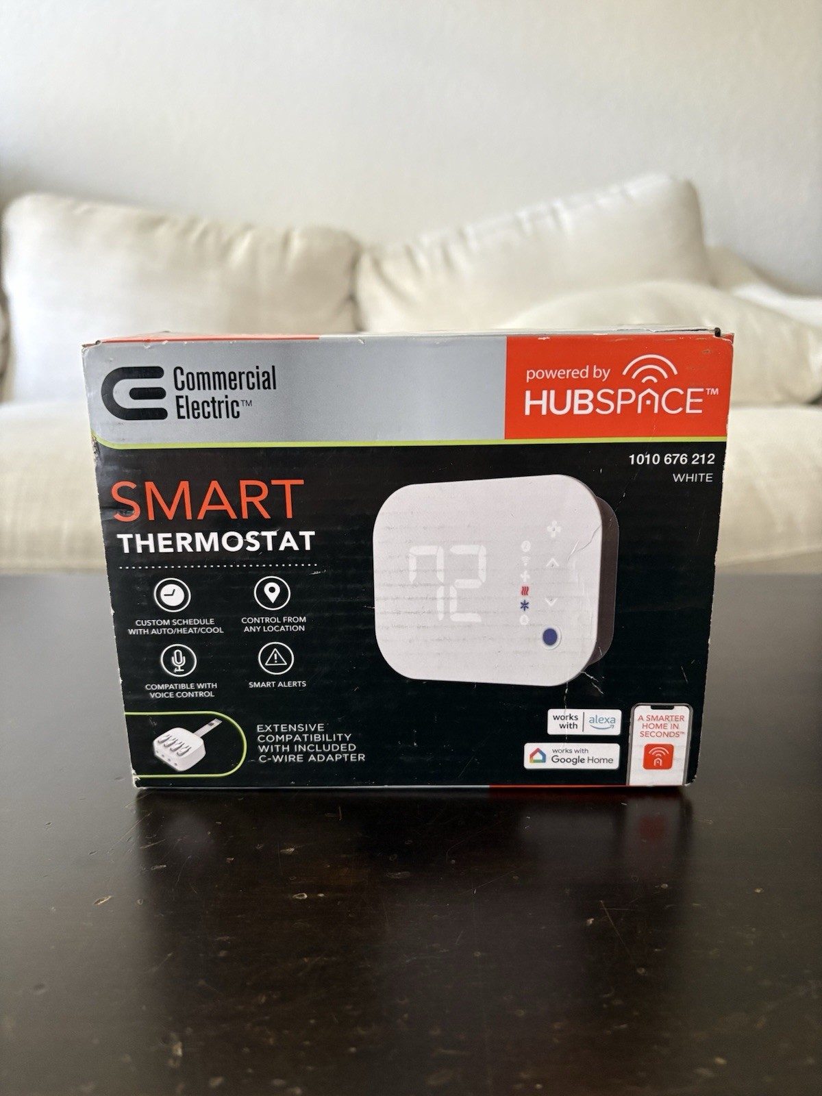 Hubspace Wi-Fi & Bluetooth Enabled Smart Thermostat Schedules White #HTSA15CWB
