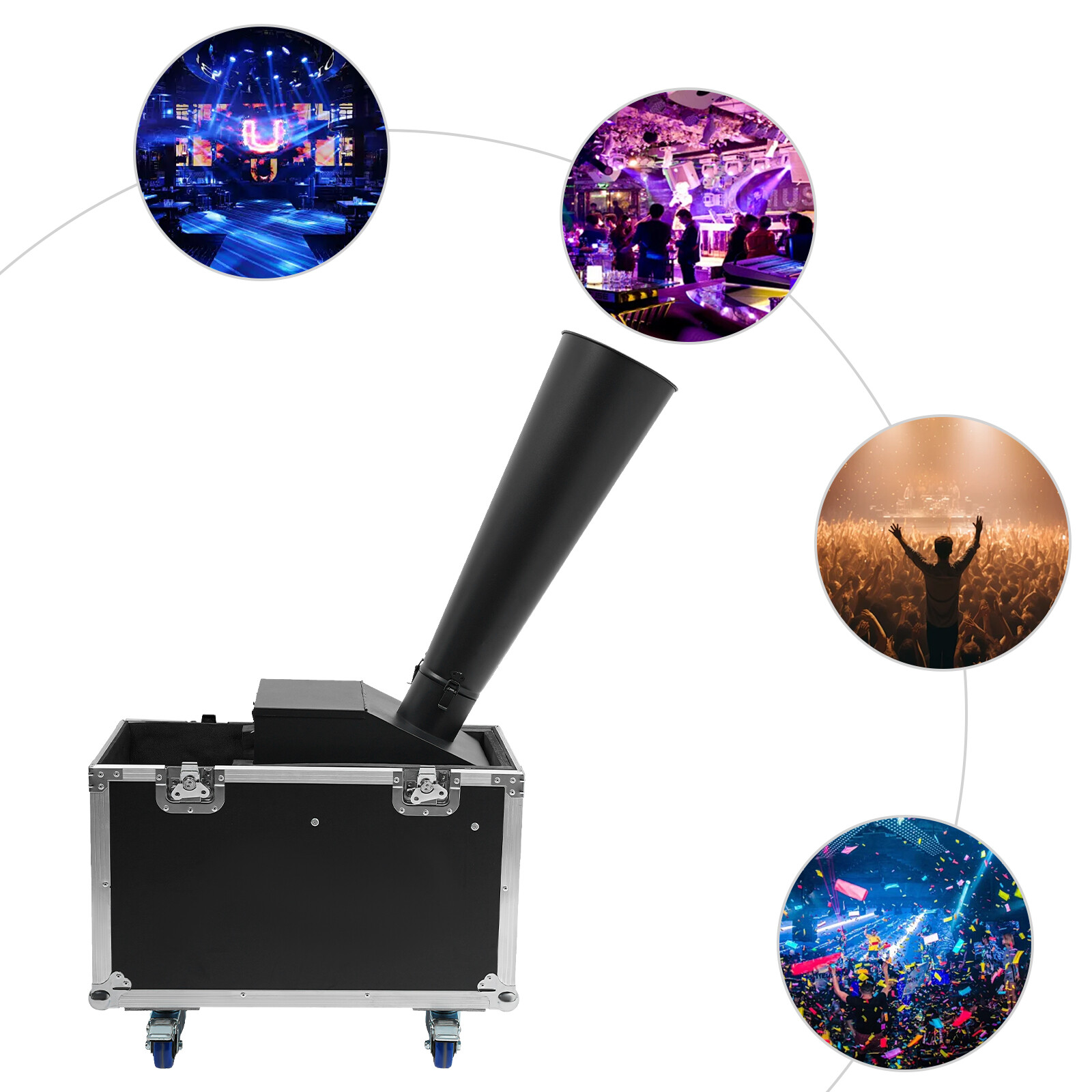 Manual CO2 Confetti Machine with Flight Case Confetti Blaster Jet 19.68 ft