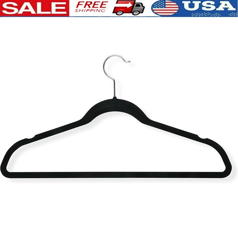 Slim Velvet Hangers W/ Swivel Hook Non Slip Design Space Saving Suit Hangers New