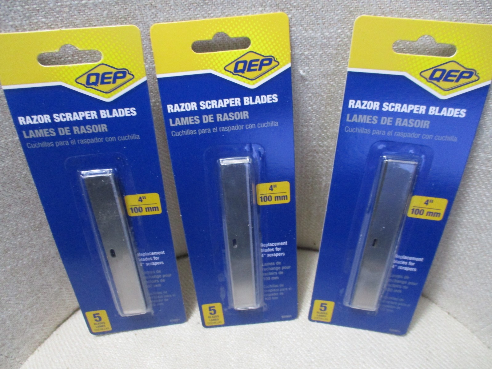 15 Pack (3 packs of 5 each) QEP Razor Blades 4" 62901 New