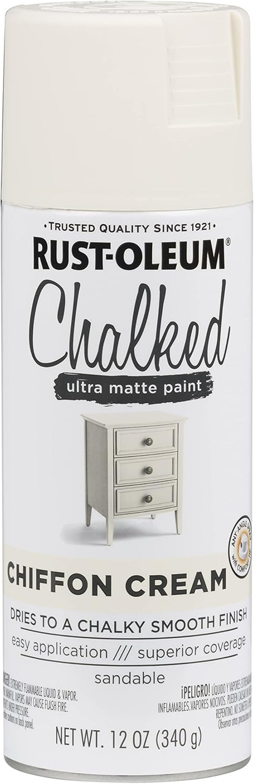Chiffon Cream Chalked All-In-One Ultra Matte Spray Paint | One Coat Coverage | N